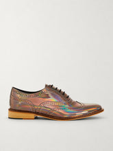 Holographic iridescent brogue shoes, side view - Luke Grant-Muller
