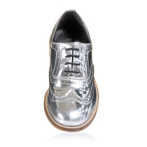 Mirror Finish Silver Brogue Shoes Pre-Order