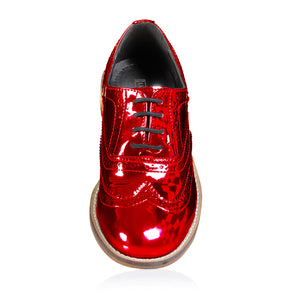 Metallic Red Brogue Shoes Pre-Order