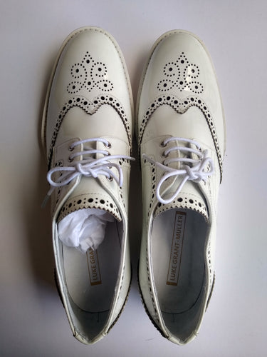 Ladies 11 Gents 10 US | 9 UK | 43 EU White Derby shoes (SAMP2)
