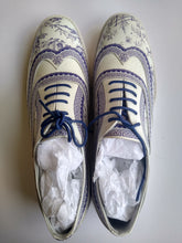 Ladies 11 Gents 10 US | 9 UK | 43 EU Qinghua Porcelain Blue and White Patent Brogue Shoes (SAMP4)