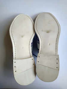 Ladies 11 Gents 10 US | 9 UK | 43 EU Qinghua Porcelain Blue and White Patent Brogue Shoes (SAMP4)
