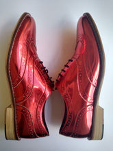 Ladies 11 Gents 10 US | 9 UK | 43 EU  Red Metallic Brogue Shoes (SAMP6)