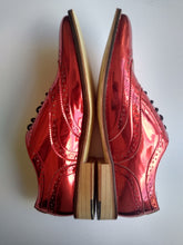 Ladies 11 Gents 10 US | 9 UK | 43 EU  Red Metallic Brogue Shoes (SAMP6)
