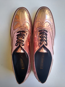 Ladies 11 Gents 10 US | 9 UK | 43 EU  Baby Pink Metallic Brogues (SAMP12)