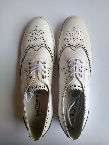 Ladies 11 Gents 10 US | 9 UK | 43 EU White Derby shoes (SAMP14)