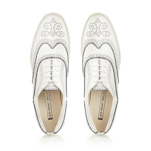 Womens black and white brogues sale