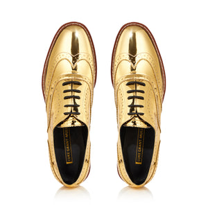 Mirror Finish Gold Metallic Brogue Shoes – Luke Grant-Muller