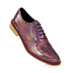 Holographic/Iridescent Metallic Brogues