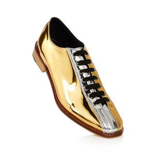 Two-Tone Silver and Gold Bowling Shoes