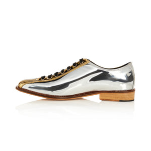 Two-Tone Silver and Gold Bowling Shoes