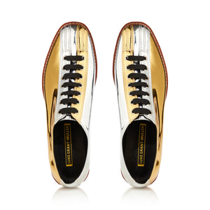 Two-Tone Silver and Gold Bowling Shoes