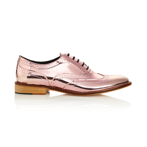 Baby Pink Metallic Brogues