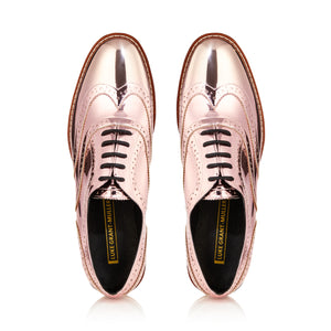 Baby Pink Metallic Brogues