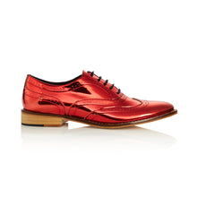 Red Metallic Brogue Shoes
